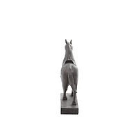 Traditional Brown Polystone Standing Horse Table Sculpture, 9" x 9" x 3"