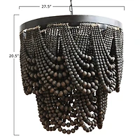 Hello Honey® 27.5" 2-Tier Draped Wood Bead Chandelier