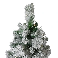 6.5ft. Pre-Lit Full Flocked Somerset Spruce Artificial Christmas Tree, Clear Lights