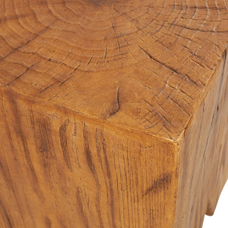 18" Brown Block Outdoor Accent Table