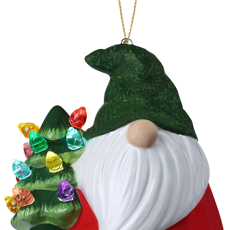 Nostalgic Ceramic LED Gnome Ornament