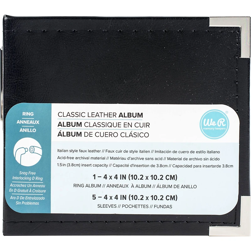 We R Memory Keepers® Classic Leather D-Ring Album, 4" x 4"