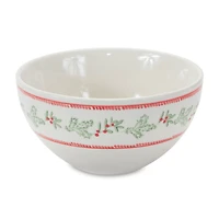 Mistletoe & Pine Holiday Stoneware Bowl Set, 3.5", 5" & 6.75"