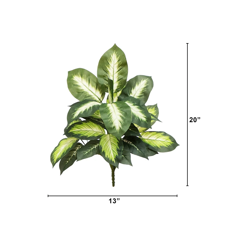 20" Artificial Golden Dieffenbachia Plant, 6ct.
