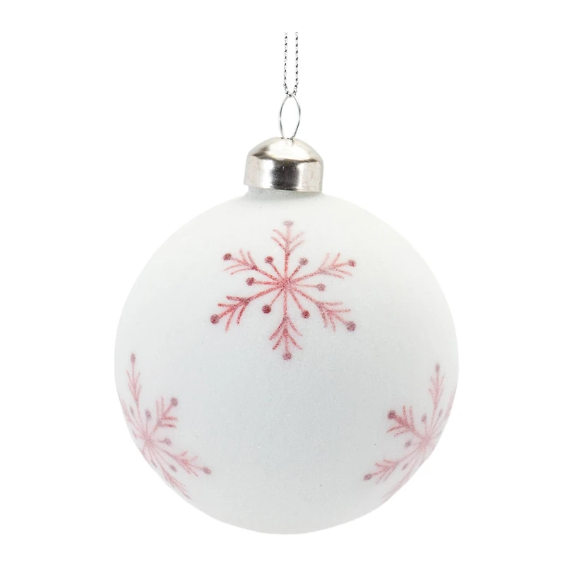 Frosted Snowflake & Tree Ball Ornament Set