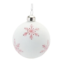 Frosted Snowflake & Tree Ball Ornament Set