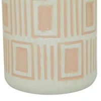Set of 2 White Stoneware Farmhouse Vase, 7.5", 9.75"