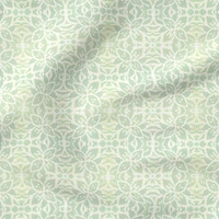 Fabric Editions Abstract Green Daisy Cotton Fabric