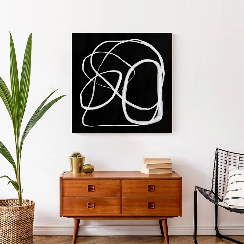 Charcoal Circles 24" x 24" Canvas Wall Art