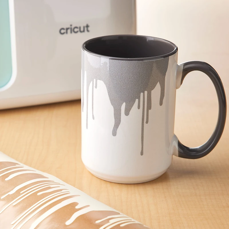 Cricut® 15oz. White & Gray Ceramic Mug Blank