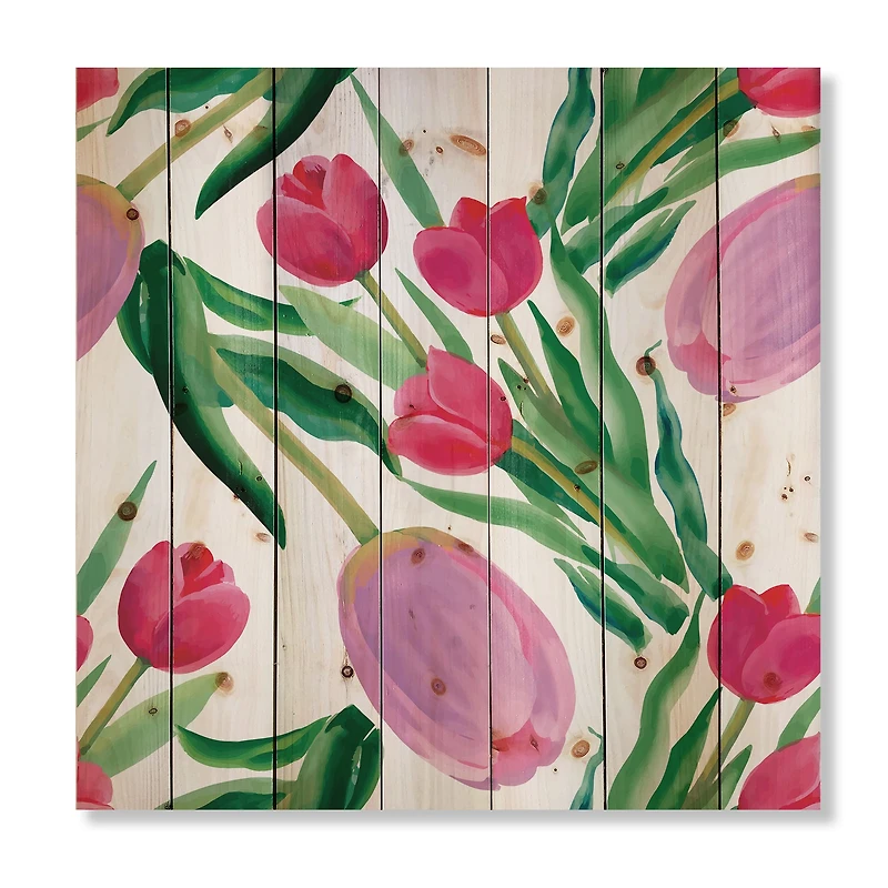 Designart - Blooming Beautiful Pink Tulips Flowers