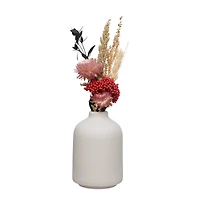 9.5" Dried Floral Arrangement in White Container by Ashland