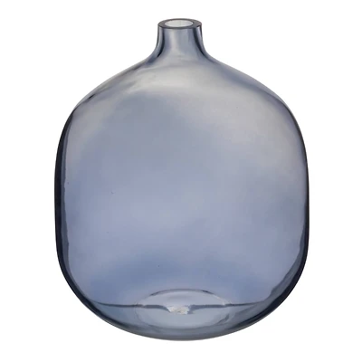Hello Honey® 8" Blue Modern Round Tinted Glass Vase