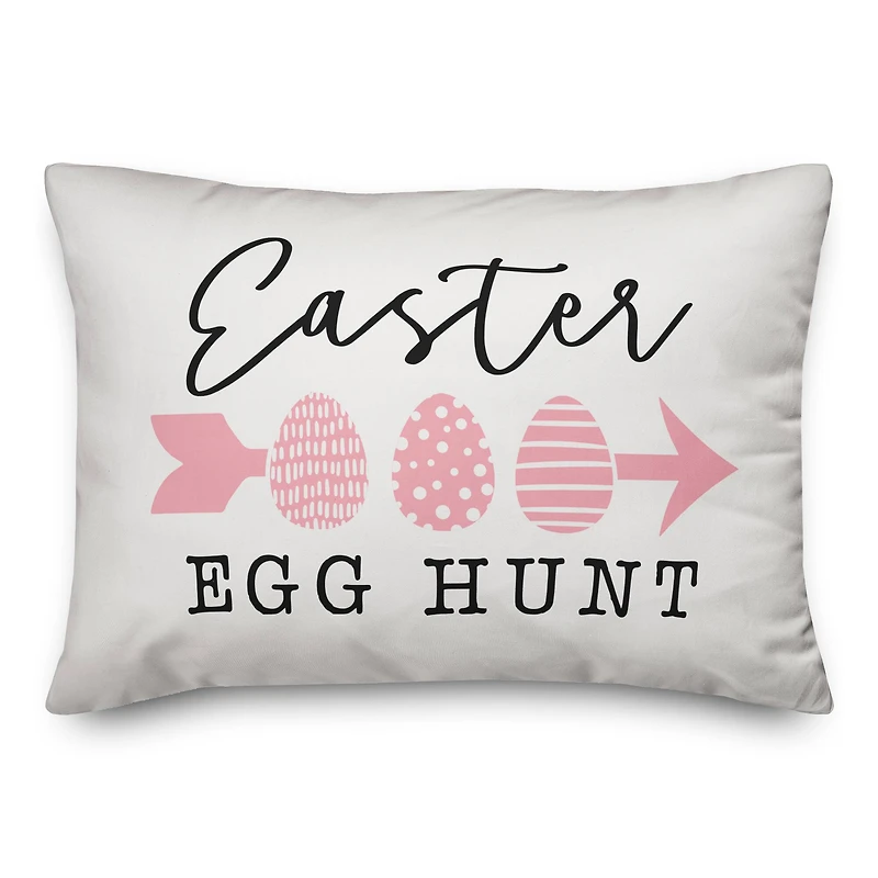 Pink Easter Egg Hunt Throw Pillow