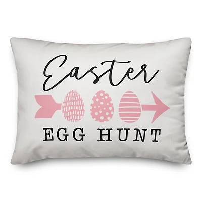 Pink Easter Egg Hunt Throw Pillow