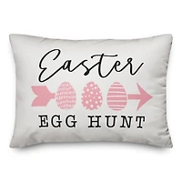 Pink Easter Egg Hunt Throw Pillow