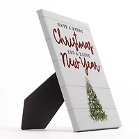 Merry Christmas Happy New Year Tabletop Canvas