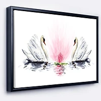 Designart - Floating Swans on White Background