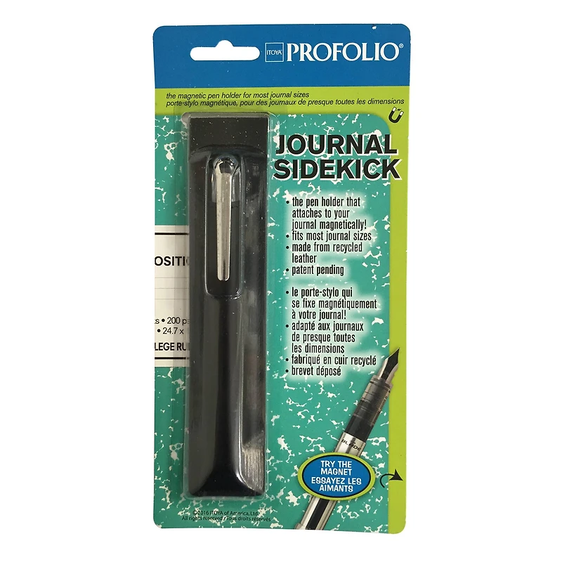 Itoya® Journal Sidekick Black Magnetic Pen Holder
