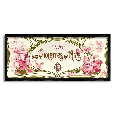 Stupell Industries Vintage Parisian Soap Advertisement Savon aux Violettes Framed Wall Art