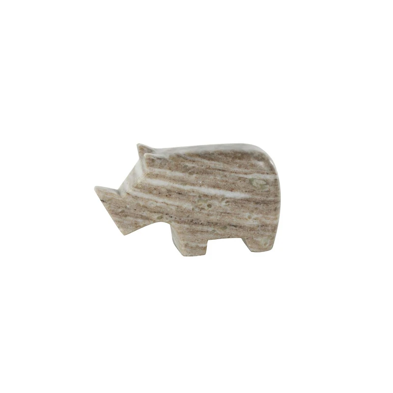 Gray & Copper Rounded Marble Safari Animals Sculpture Set