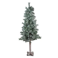 4ft. Unlit Lightly Flocked & Glittered Woodland Alpine Artificial Christmas Tree