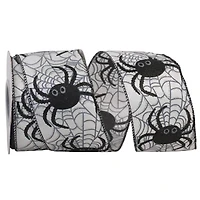 Reliant 2.5" x 10yd. Spider Web Glitter Halloween Wired Ribbon