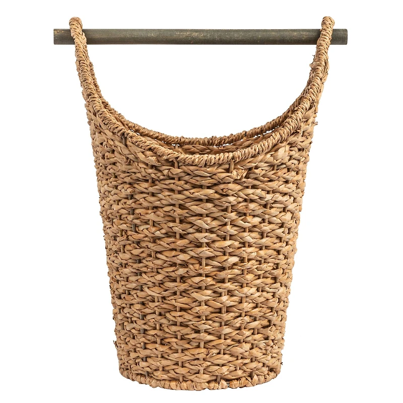 Hello Honey® 16" Bankuan Braided Oval Toilet Paper Basket with Wood Bar