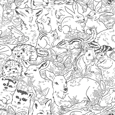 RoomMates Woodland Sketch Peel & Stick Wallpaper