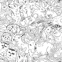 RoomMates Woodland Sketch Peel & Stick Wallpaper