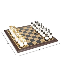 Gold Aluminum Contemporary Game Set