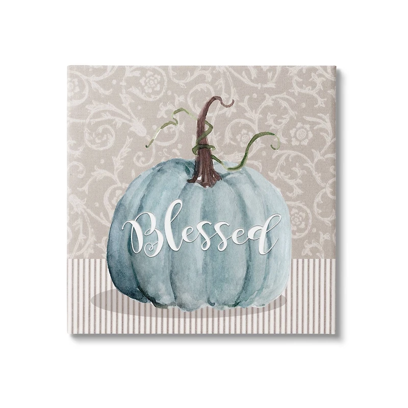 Stupell Industries Seasonal Blessed Pumpkin Patterned Canvas Wall Art