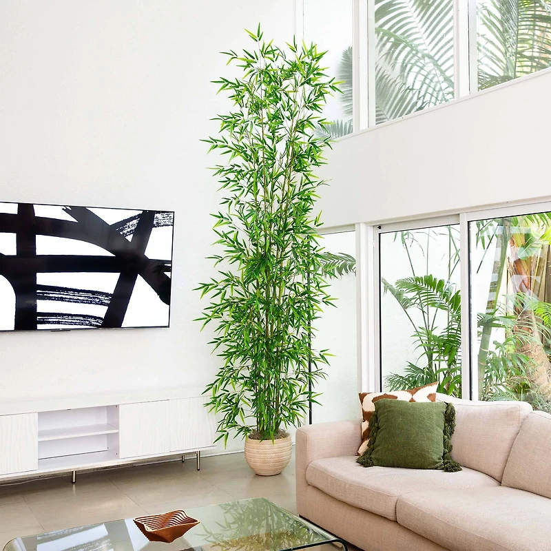 11ft. Potted Artificial Green Bamboo Tree