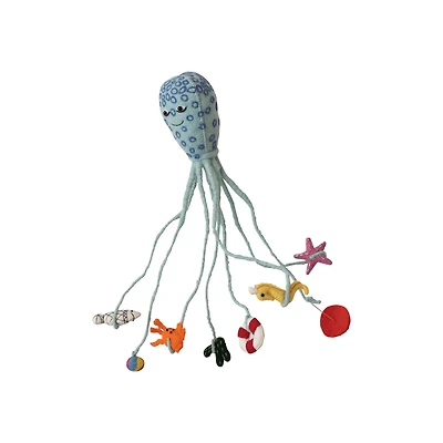 Hello Honey 23" Multicolor Handmade Wool Felt & Wire Octopus with Sea Creatures & Toys