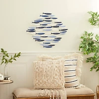 Blue Metal Coastal Wall Decor, 27" x 22"