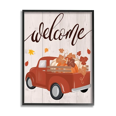 Stupell Industries Welcome Country Pumpkin Truck Framed Giclee Art