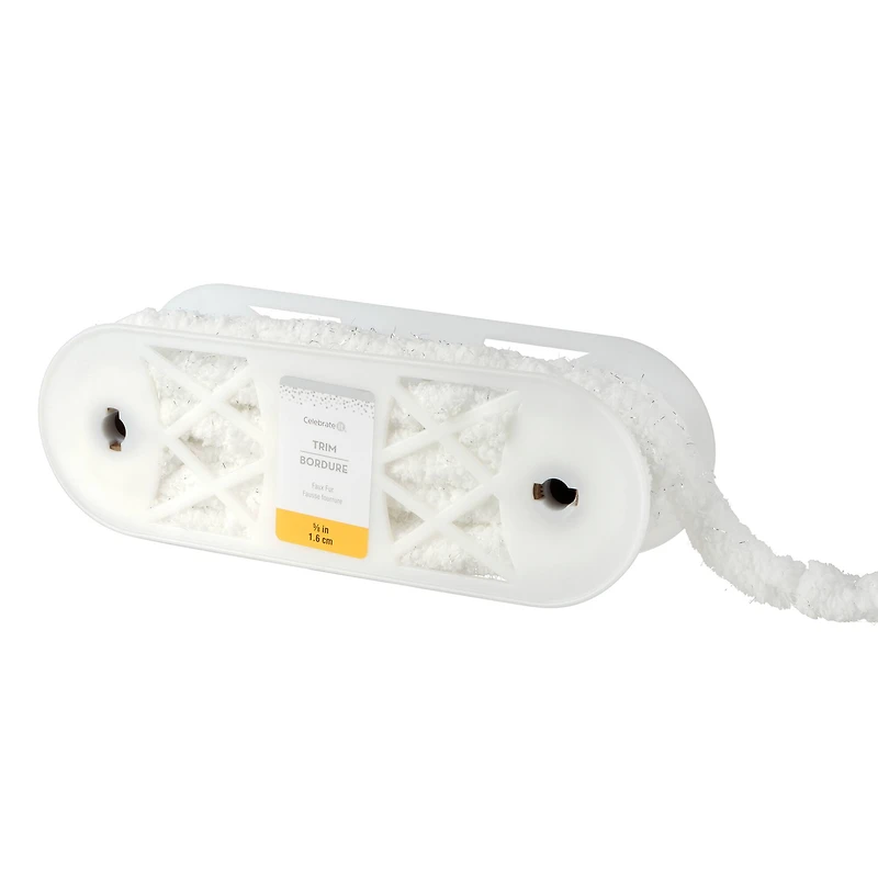5/8" White & Silver Faux Fur Trim by Celebrate It®