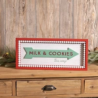 19.5" Framed Milk & Cookies Wall Sign