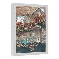 Autumn Bike Ride White Framed Canvas