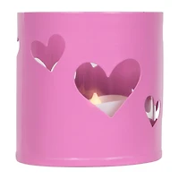 Pink Valentine's Day Love Metal Votive Candle Holders Set