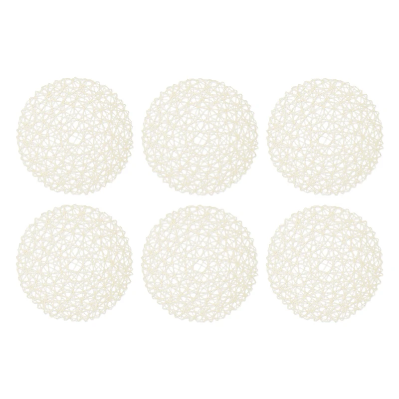 DII® Off White Woven Paper Round Placemat (Set of 6)