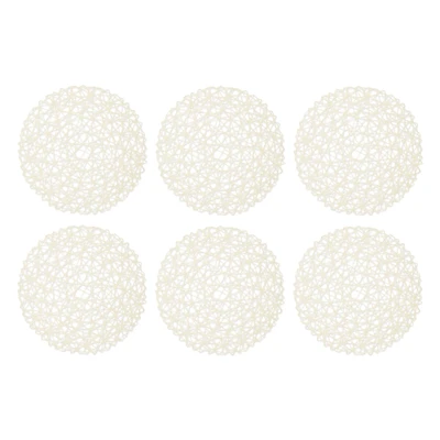 DII® Off White Woven Paper Round Placemat (Set of 6)
