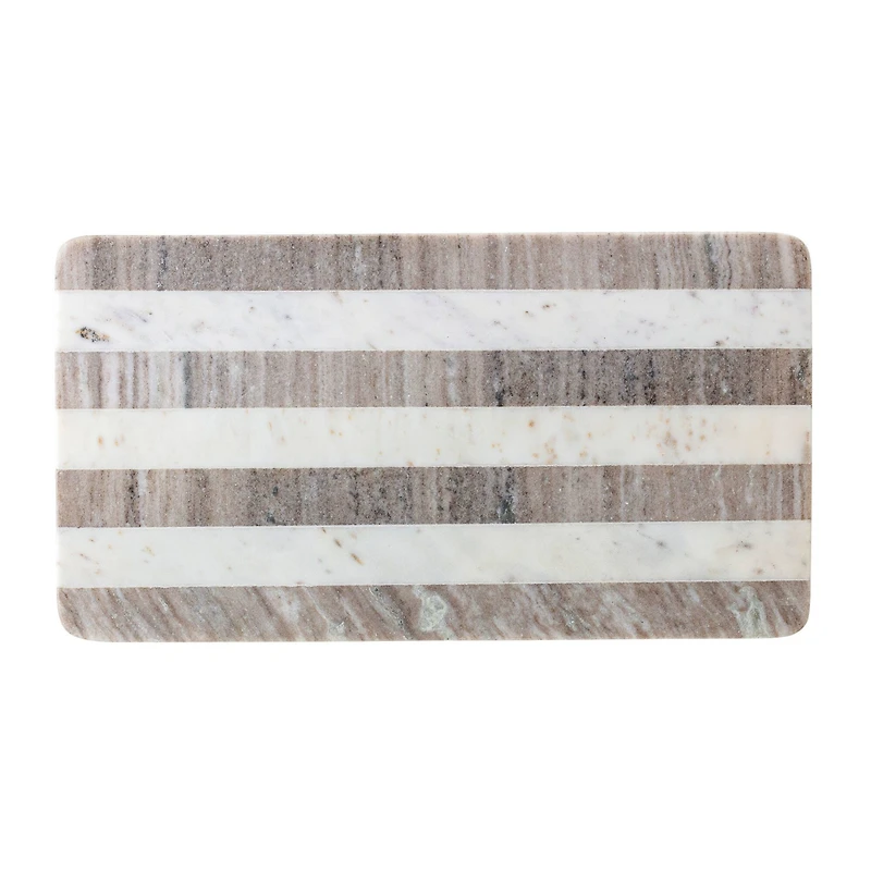Hello Honey® Beige & White Stripes Marble Cutting Board
