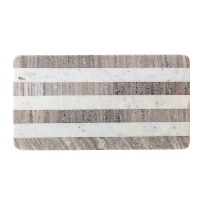 Hello Honey® Beige & White Stripes Marble Cutting Board