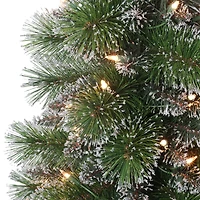 4ft. Pre-Lit Glitter Artificial Christmas Tree in Planter, Clear Lights