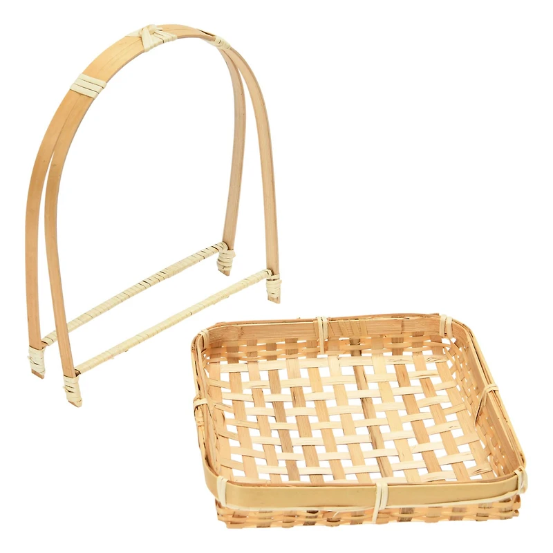Hello Honey® Hand-Woven Bamboo Stand with Removable Tray