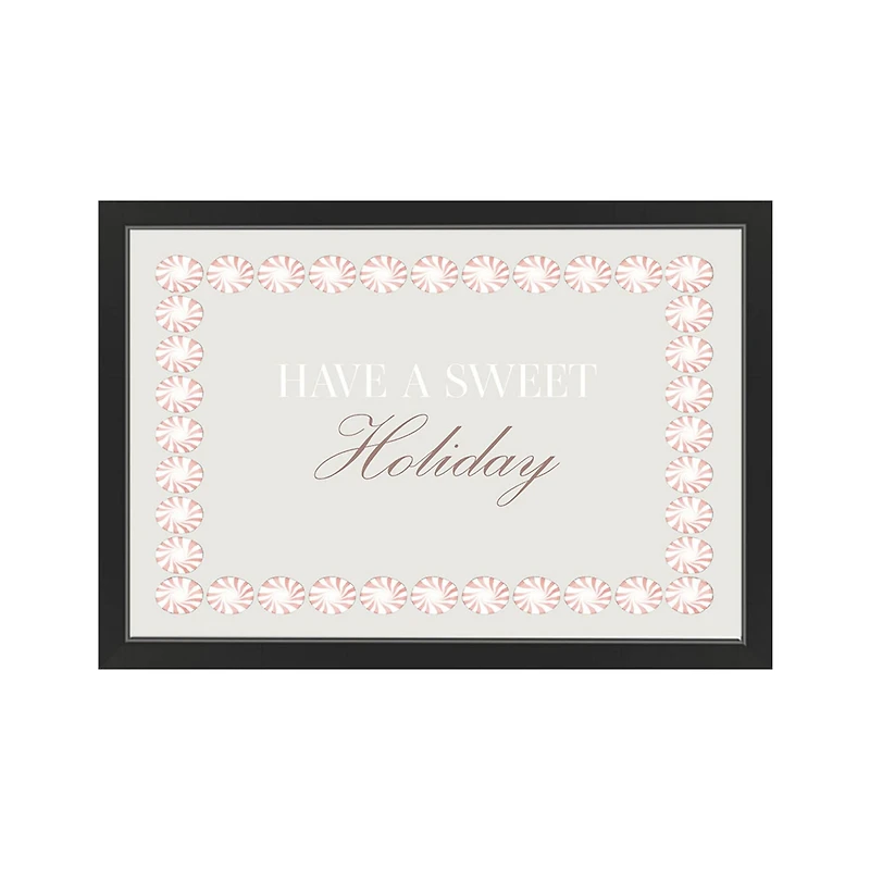 30" Sweet Holiday Peppermint Black Framed Print Wall Art