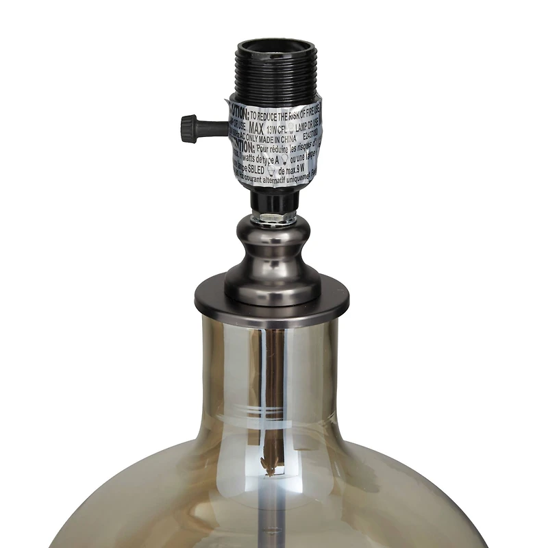 White Polyester Traditional Table Lamp, 27" x 17" x 17"