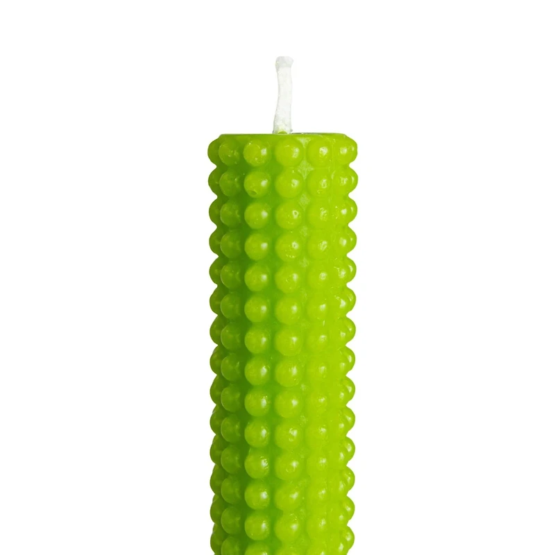 Hello Honey® 10" Green Unscented Hobnail Taper Candles, 2ct.