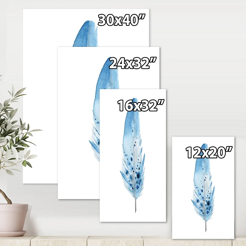 Designart - Blue Boho Feathers